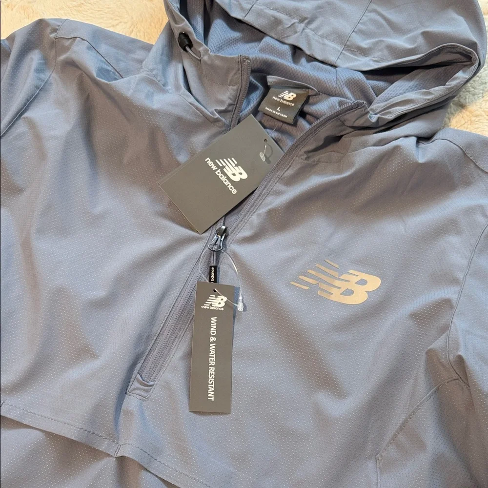 New Balance Sky Blue Hooded Jacket - Picture 3 of 5